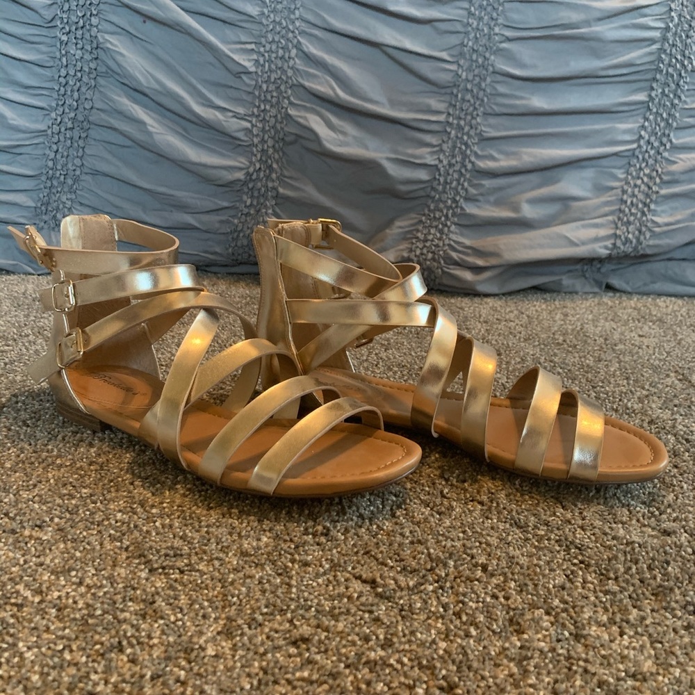 Metallic sandals